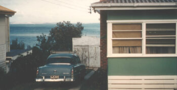 Australian retro beach house and vintage car